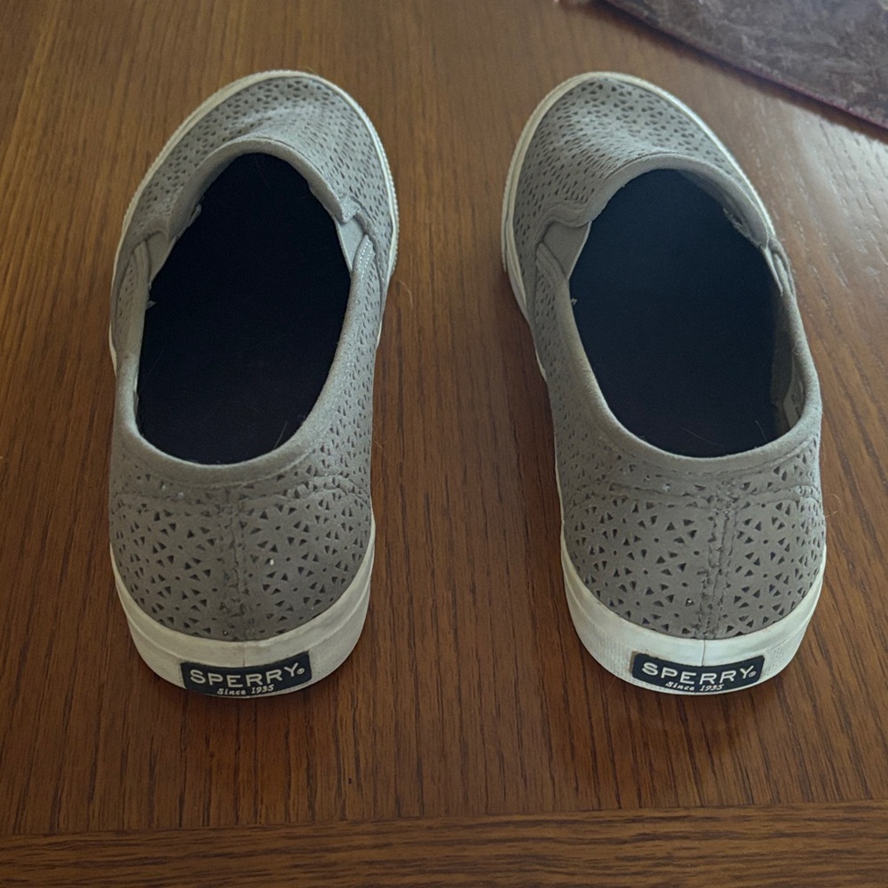 Sperry Women's Perforated Gray Slip-On Sneakers - Picture 2 of 4